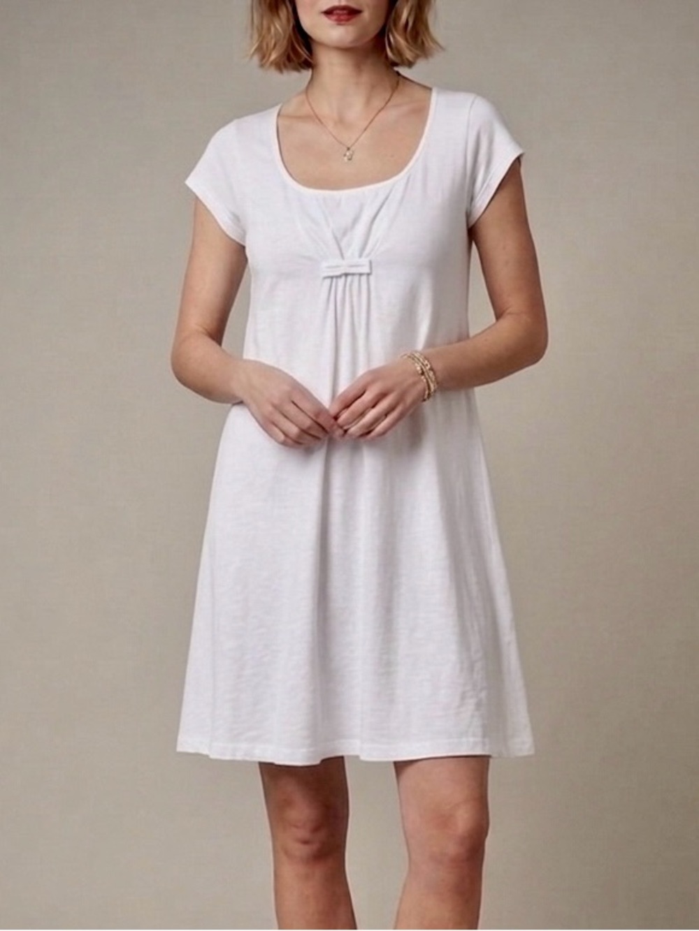 Laurence Tavernier White 100% Cotton Jersey Chemise Nightgown Made in France S
